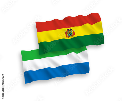 Flags of Bolivia and Sierra Leone on a white background