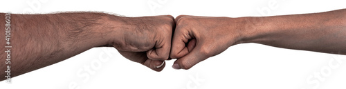 Female and male black hands isolated white background showing interlocked fingers gesture. african woman and man hands showing different joint gesture