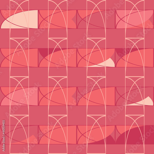 Japanese kimono or yukata pattern. Seamless vector geometic background for textile with simple shapes in traditional colors of japan
