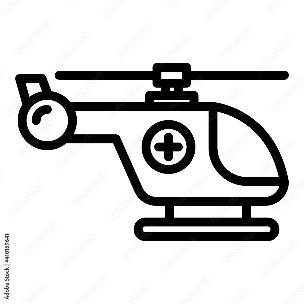 Air rescue helicopter icon. Outline air rescue helicopter vector icon for web design isolated on white background