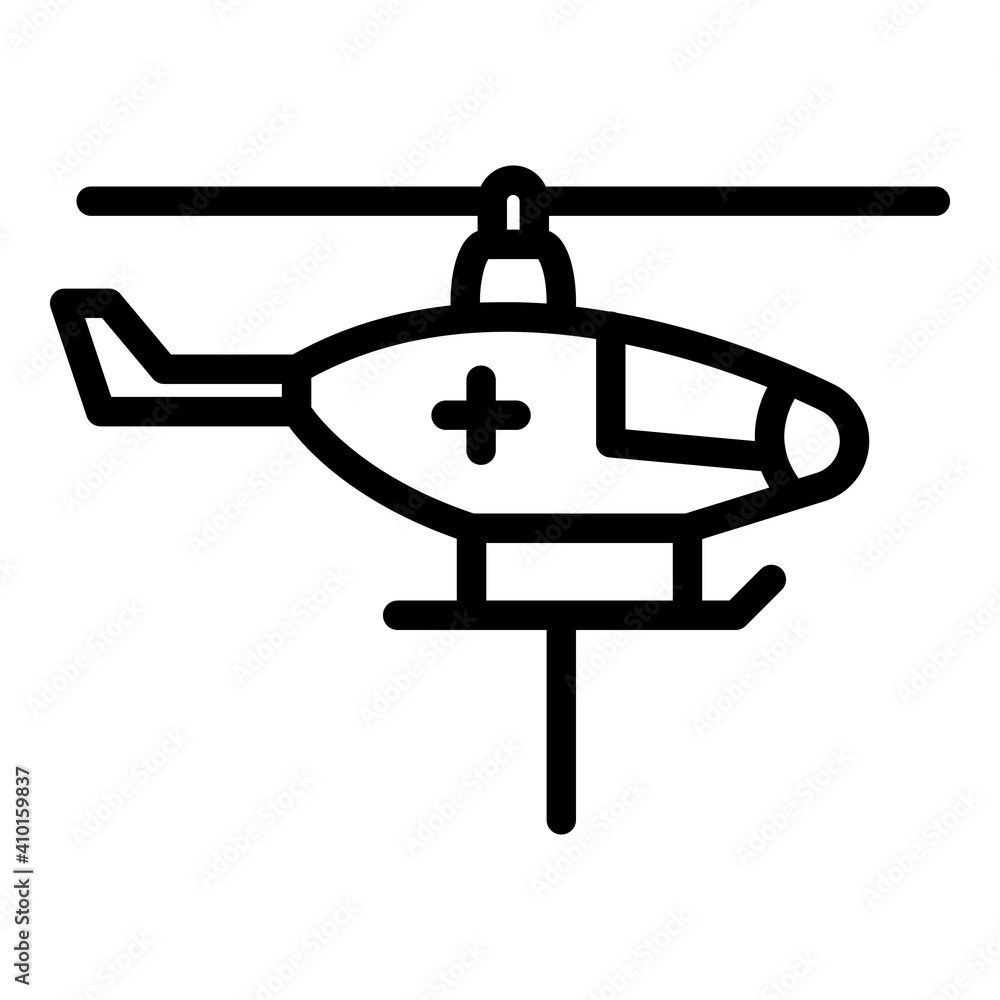 Fast rescue helicopter icon. Outline fast rescue helicopter vector icon for web design isolated on white background Fast rescue helicopter icon. Outline fast rescue helicopter vector icon for web design isolated on white background