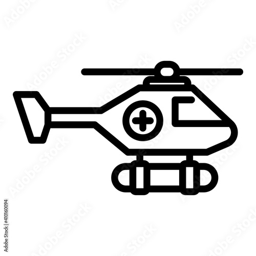 Coast rescue helicopter icon. Outline coast rescue helicopter vector icon for web design isolated on white background