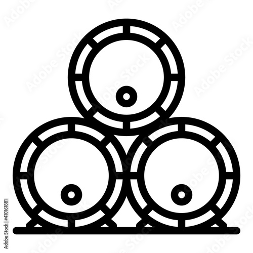 Bourbon deposit barrels icon. Outline bourbon deposit barrels vector icon for web design isolated on white background