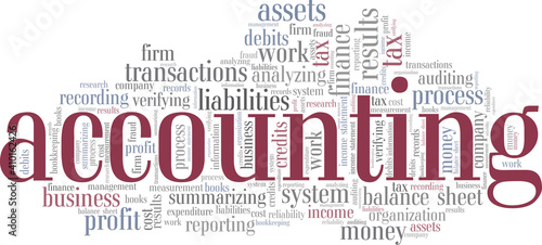 Accounting vector illustration word cloud isolated on a white background.