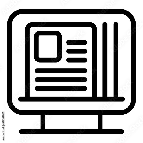Daily newspaper icon. Outline daily newspaper vector icon for web design isolated on white background