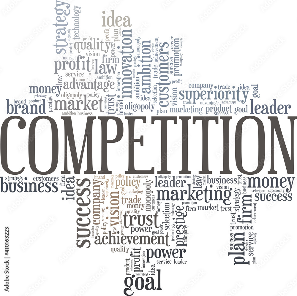 Fototapeta premium Competition vector illustration word cloud isolated on a white background.