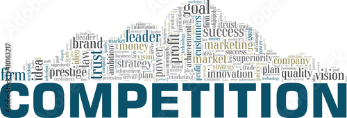 Competition vector illustration word cloud isolated on a white background.