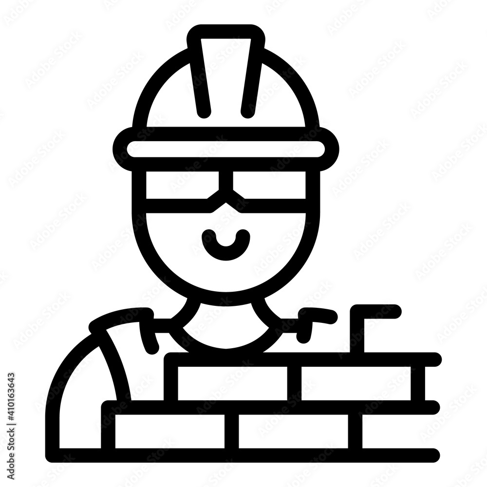 Builder brick icon. Outline builder brick vector icon for web design isolated on white background Builder brick icon. Outline builder brick vector icon for web design isolated on white background