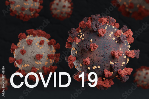 variant and mutation of coronavirus, covid 19 strain b117, virus protein infection, 3D Illustration photo