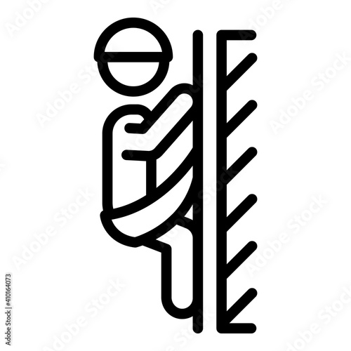 Builder high working icon. Outline builder high working vector icon for web design isolated on white background