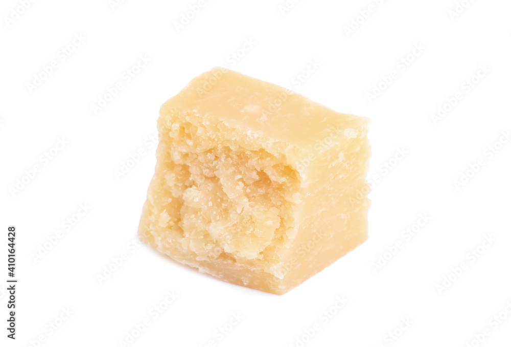 Piece of delicious parmesan cheese isolated on white Piece of delicious parmesan cheese isolated on white