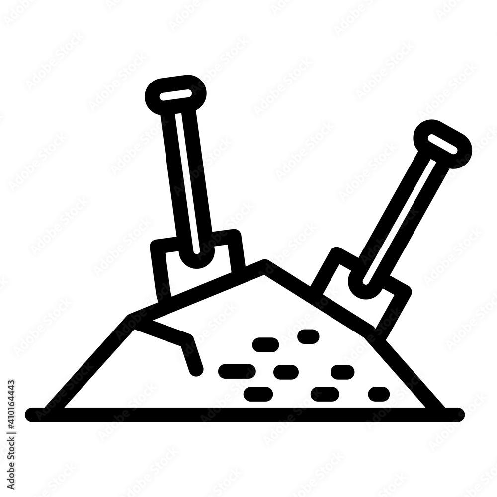 Builder sand pile icon. Outline builder sand pile vector icon for web design isolated on white background Builder sand pile icon. Outline builder sand pile vector icon for web design isolated on white background
