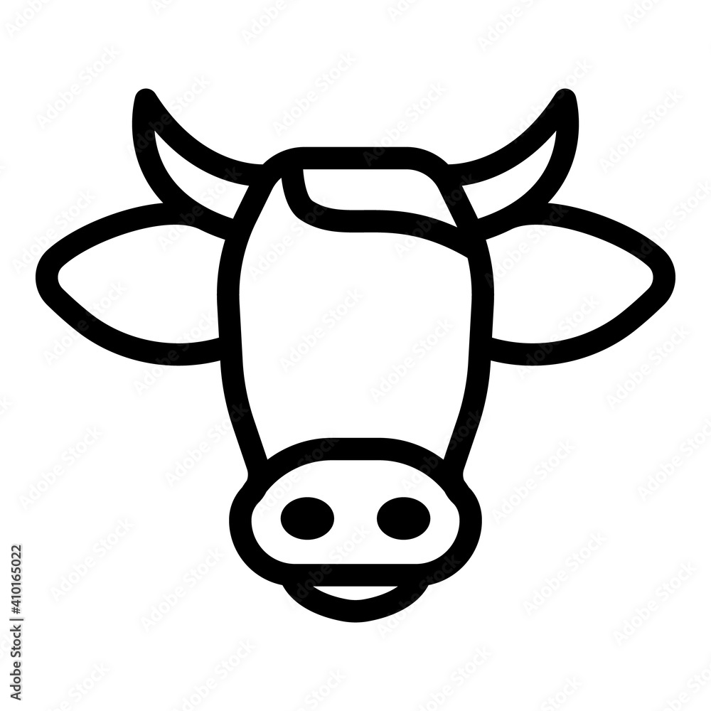 Farm cow head icon. Outline farm cow head vector icon for web design isolated on white background Farm cow head icon. Outline farm cow head vector icon for web design isolated on white background