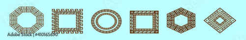 set of greek key cartoon icon design template with various models. vector illustration isolated on blue background