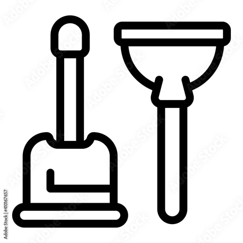 Toilet hand pump icon. Outline toilet hand pump vector icon for web design isolated on white background