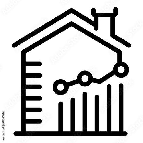 Leasing house property investments icon. Outline leasing house property investments vector icon for web design isolated on white background