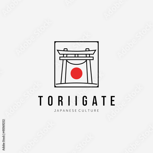 Vector Logo of Torii Gate Japanese, Design and Illustration of Traditional Culture Tori Gate