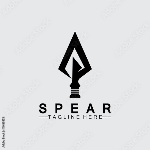 Spear logo icon vector illustration design.Head spear logo vintage illustration design vector