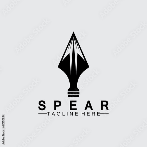 Spear logo icon vector illustration design.Head spear logo vintage illustration design vector