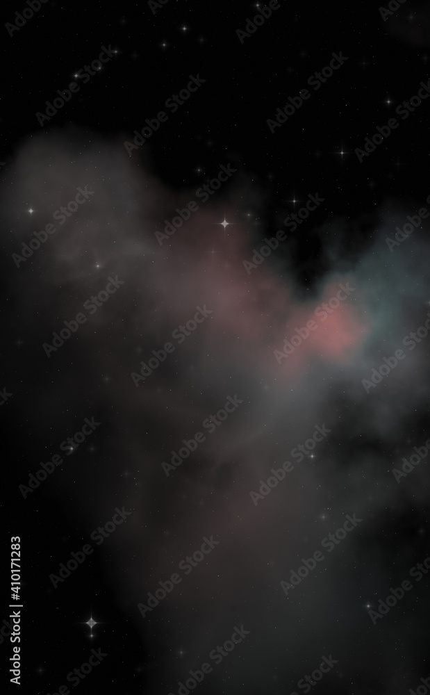 Obraz premium Star field in galaxy space with colorful nebula. Sci fi background of deep space. Ethereal wallpaper.