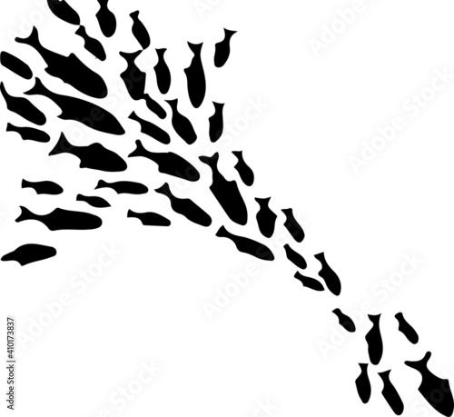 school of fish vector isolated on background