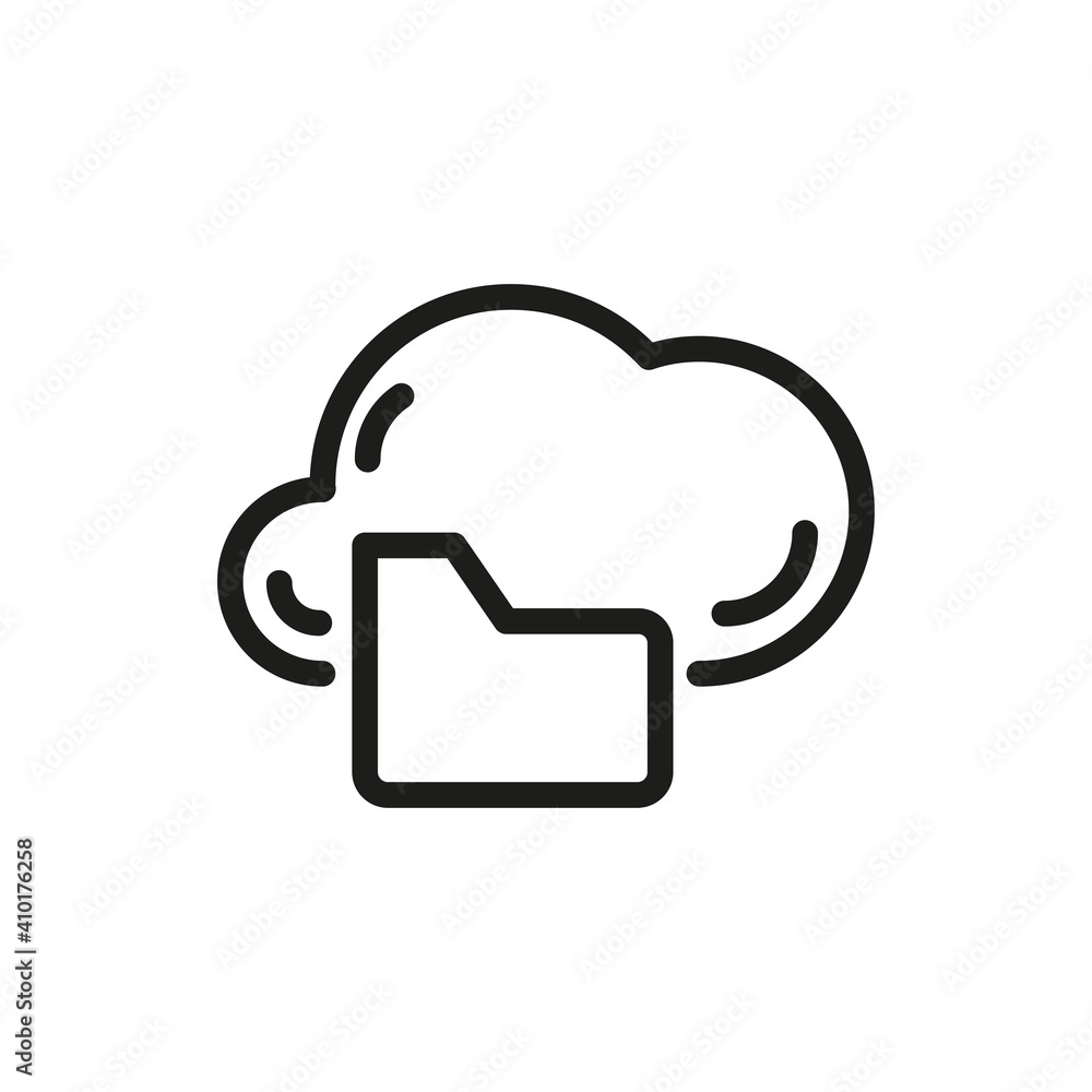 Cloud Service And Network Related Line Icon. Database And Online Storage Vector Illustration Cloud Service And Network Related Line Icon. Database And Online Storage Vector Illustration
