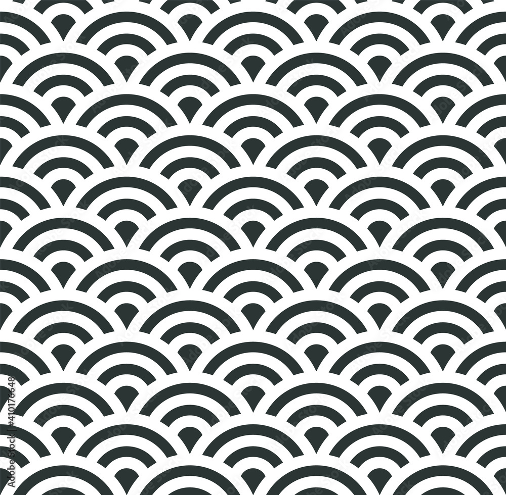 Asian seigaiha seamless pattern with sea waves Asian seigaiha seamless pattern with sea waves