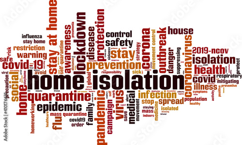 Home isolation word cloud