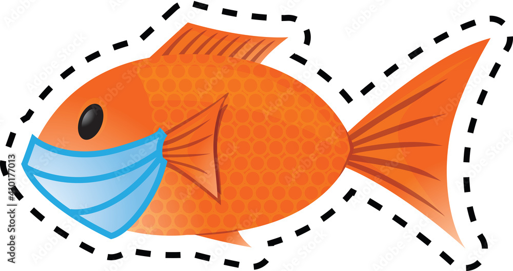 POISSON MASQUE COVID A DECOUPER Stock Vector | Adobe Stock