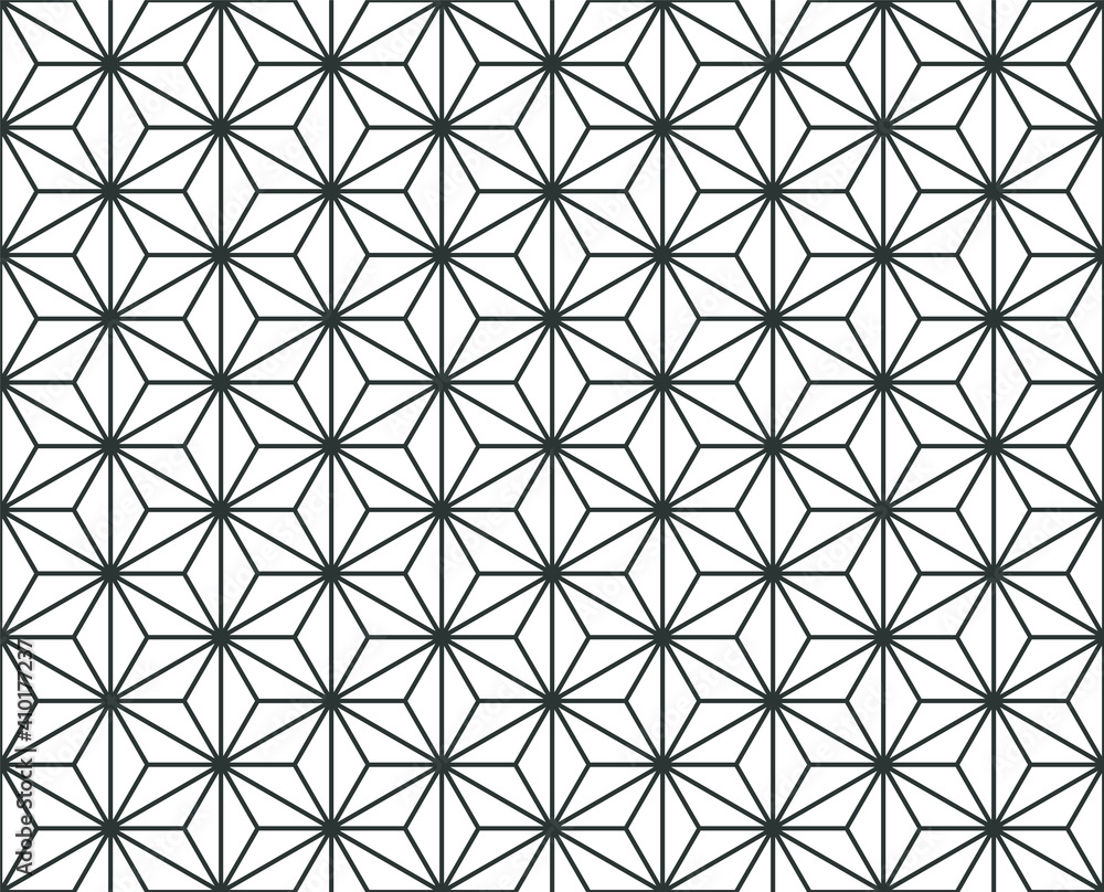 Asian asanoha seamless pattern with hemp leaves. Asian asanoha seamless pattern with hemp leaves.