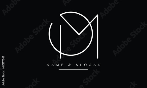 OM, MO, O, M abstract letters logo monogram photo