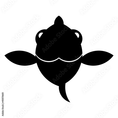 Fish logo design from golden ration in silhouette