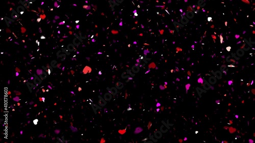 Pink Hearts Explosions confetti green screen