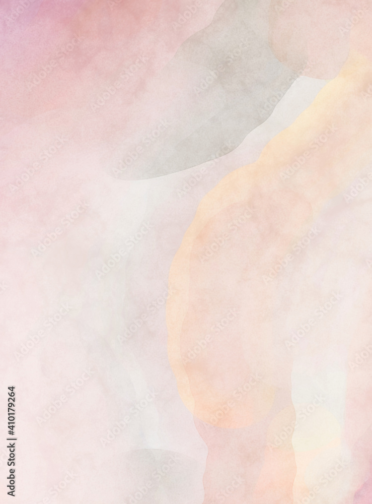 Fototapeta premium Soft watercolor wallpaper. Artistic painting with softly brushed colors. Pastel colors dabbed background. Painted abstract wall art.