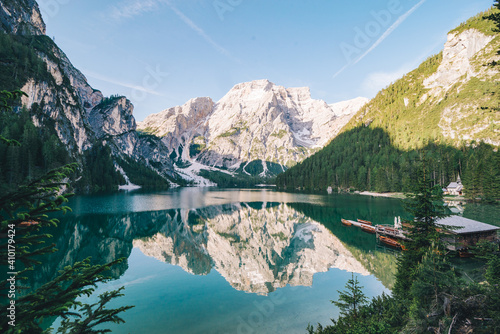 landscape view of alpine lake