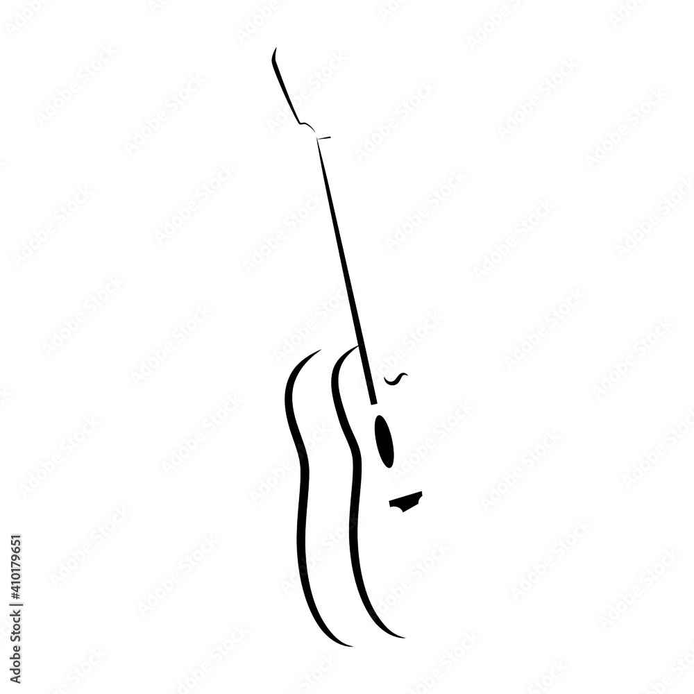 Vector outline of a guitar