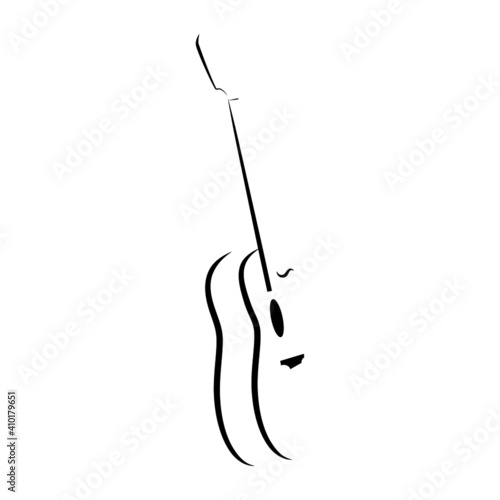 Vector outline of a guitar
