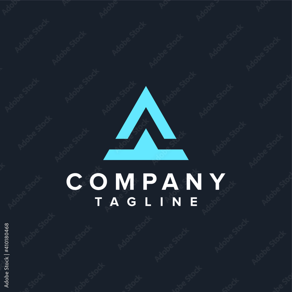 Triangle letter A logo design Triangle letter A logo design