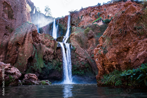 waterfall and rocks
