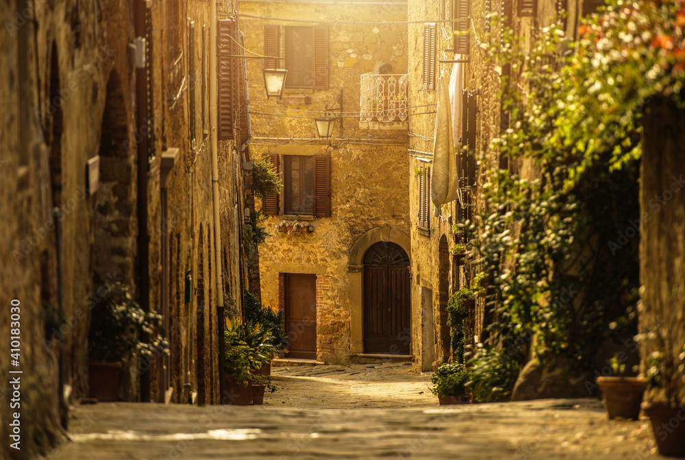 Narrow Italian Toscany Village Street