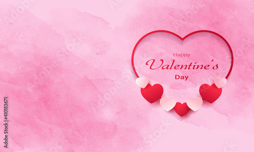 watercolor valentine day background © chanoom
