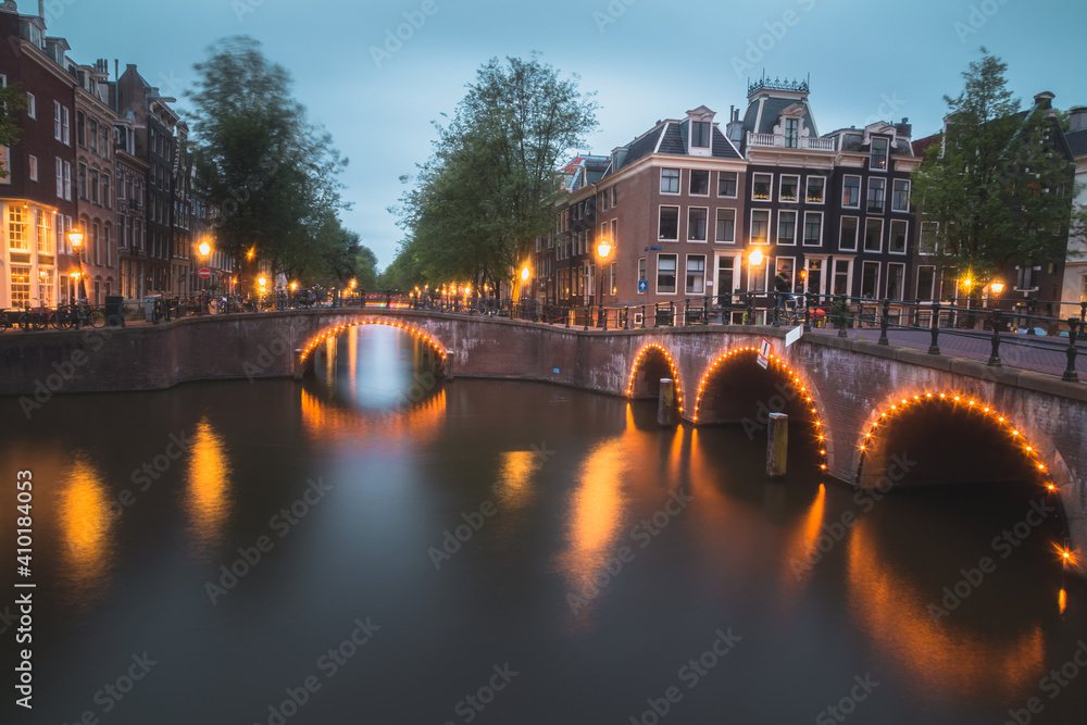 A quiet evening on the Emperor's Canal (Keizersgracht) in the Dutch capital Amsterdam.