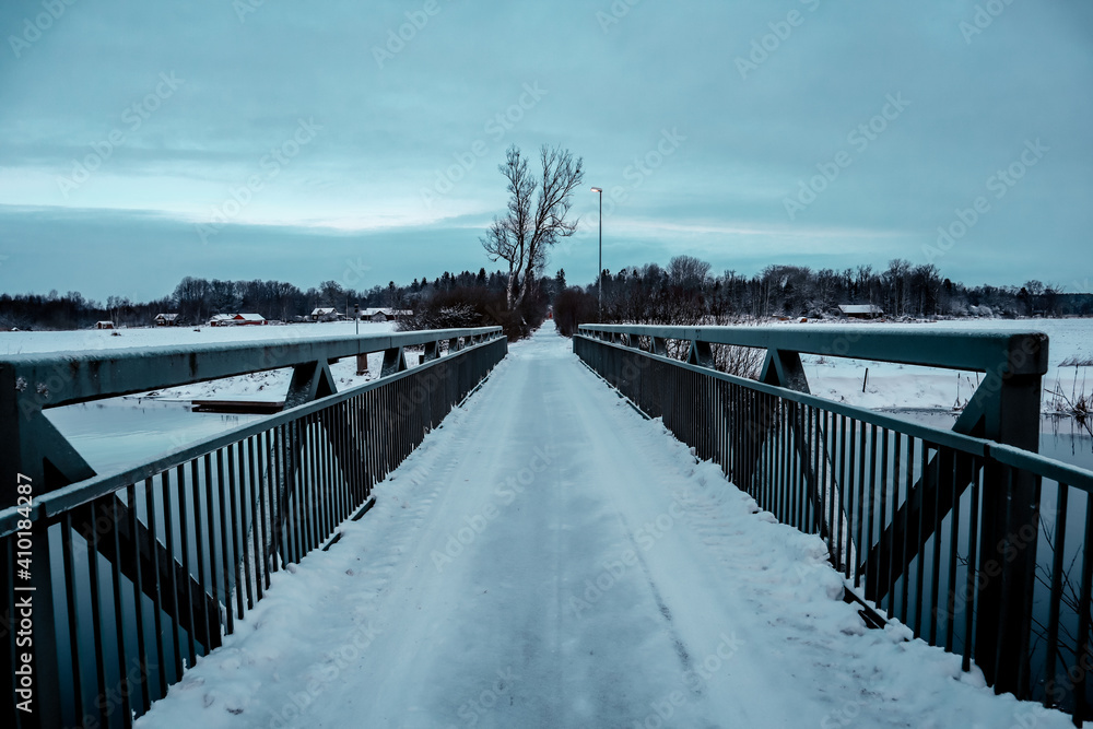 Naklejka premium bridge over the river