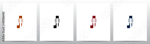 Guitar Head On Letter Logo Design J