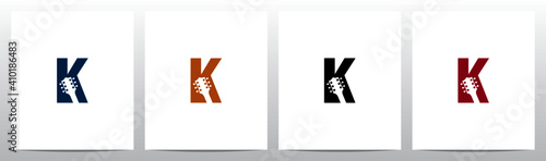 Guitar Head On Letter Logo Design K