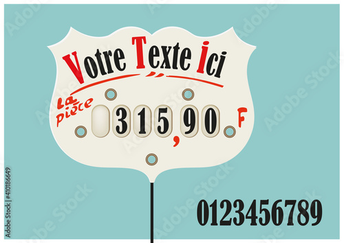 Ancienne étiquette prix style boucher- vecteur