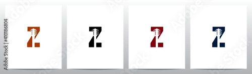 Guitar Head On Letter Logo Design Z