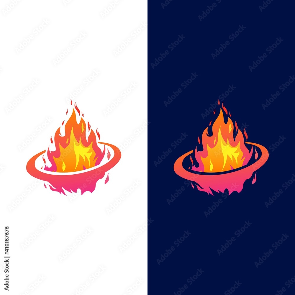 planet fire logo design planet fire logo design