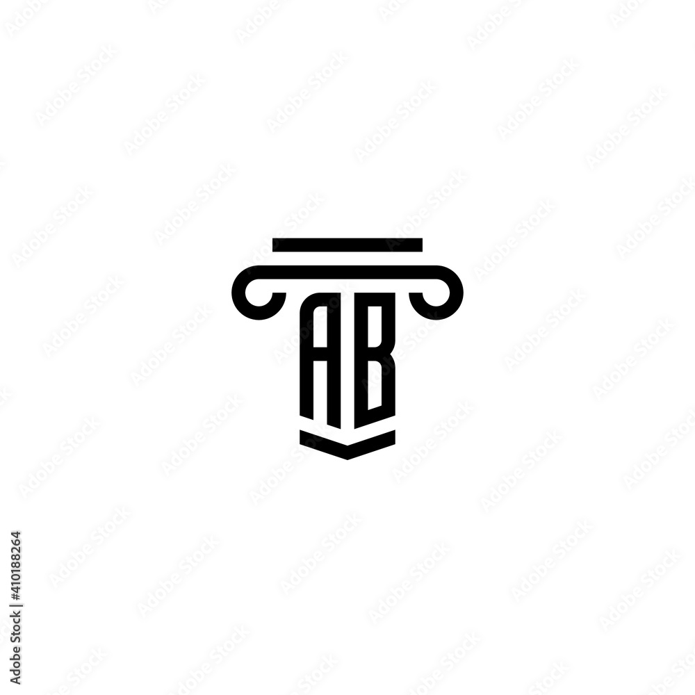 Column and Letter AB logo or icon design Column and Letter AB logo or icon design