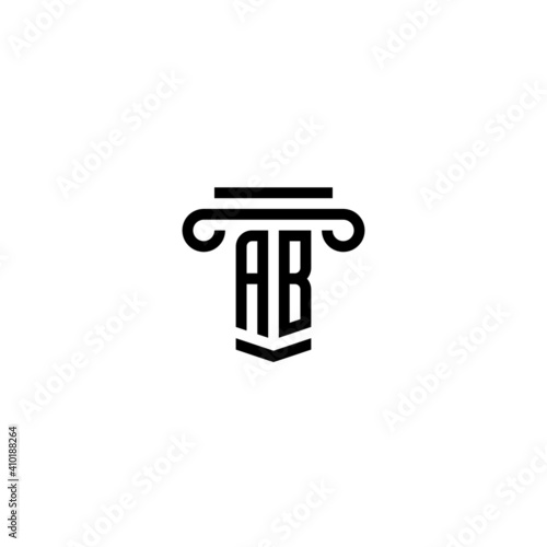 Column and Letter AB logo or icon design